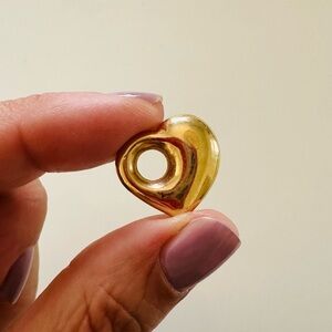 Vintage 14K Puffy Floating Heart Charm